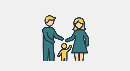 Fototapeta premium Family with a little child standing.