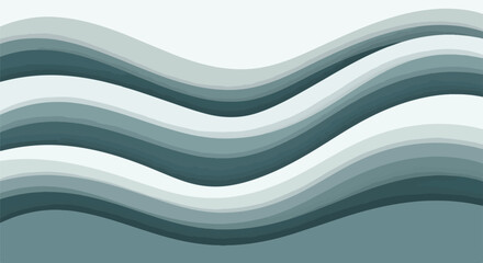 Fototapeta premium Abstract graphic illustration with layered, wavy, shaded gray bands