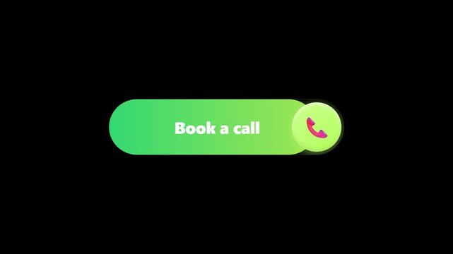 Animated Green Book a Call Button Loading State UI UX Design Template for Business Website and App Interface