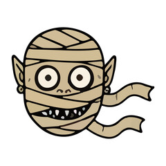 Obraz premium Cartoon Mummy Head Isolated