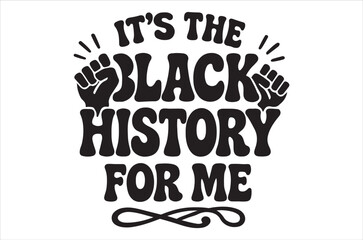 Fototapeta premium Bold black history for me graphic design featuring raised fists and decorative flourishes