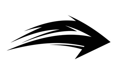 Obraz premium Dynamic Black Arrow Symbol Illustrating Forward Motion.