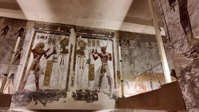 KV 11 is a magnificent royal tomb located in the famous Valley of the Kings in Luxor, Egypt, built jointly for Pharaohs Ramses III.