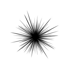 Naklejka premium Geometric Spiked Radial Design - Minimalist Black Vector Art