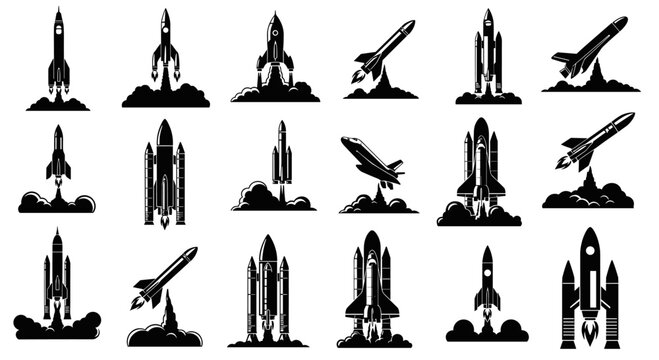 Rockets Blasting Off Into Space.