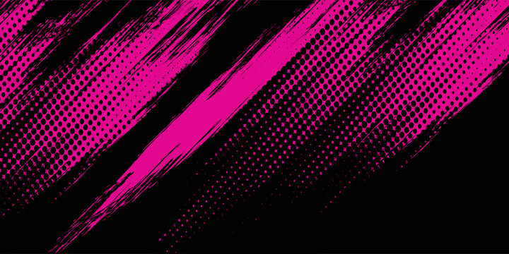 Abstract pink grunge patterns on dark background banner design. Vector illustration.
