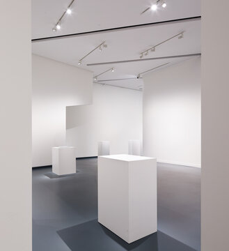 Minimalist design of art exhibition hall interior