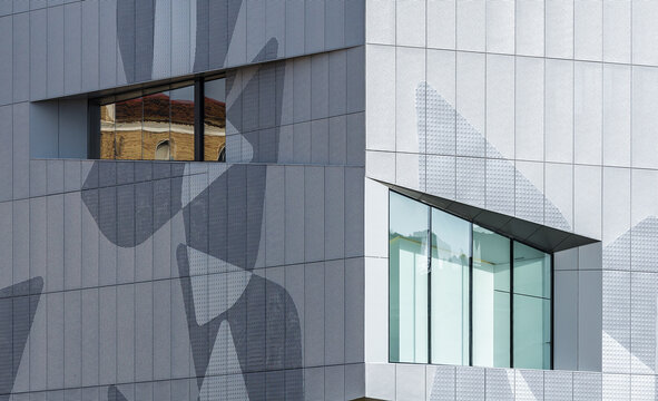 Modern architecture with abstract patterns