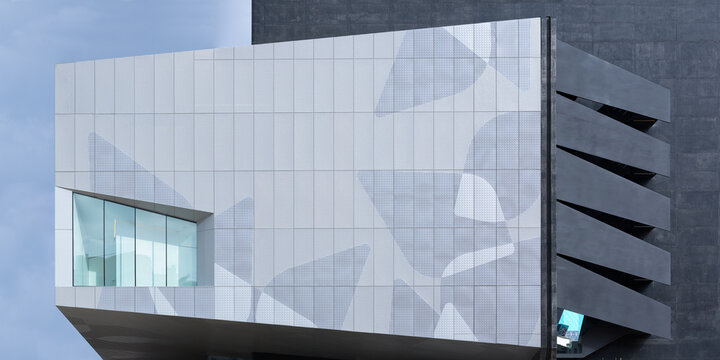 Modern architecture of an exhibition hall facade