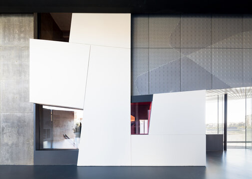 Modern architectural design in exhibition space