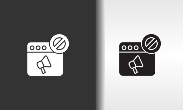 Spam Ads Vector, Icon Or Logo Sign Isolated Symbol Illustration