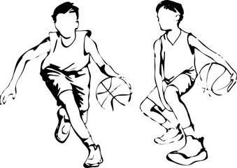 Dynamic Basketball Action Vector Silhouettes for Sports Branding and Tournament Promotion © Vongsavanh