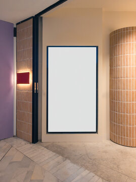 Blank storefront display with modern interior design
