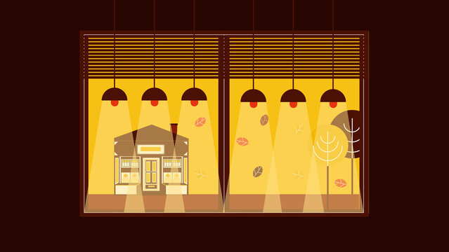 Cozy Home or Restaurant Window View Looking Out onto a City Street