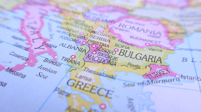 Map of Southeast Europe: Balkans, Greece, Bulgaria, Turkey