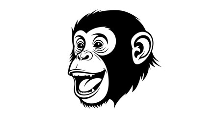 Obraz premium Close-up illustration of a happy chimpanzee face.