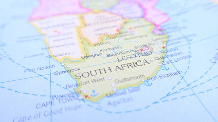 Obraz premium South Africa Map Detail - Travel Destination, Geography
