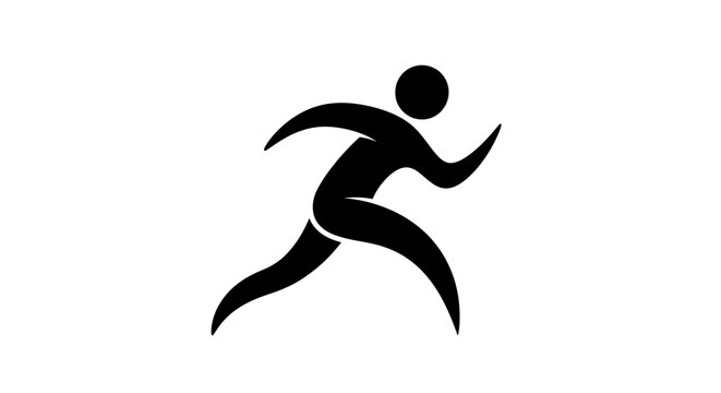 Stylized Silhouette of a Runner in Motion.