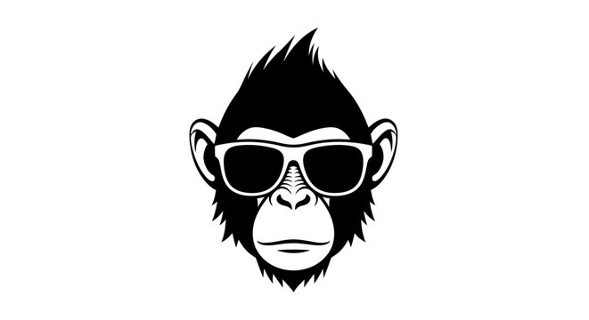 Cool Monkey Wearing Sunglasses Graphic Design.