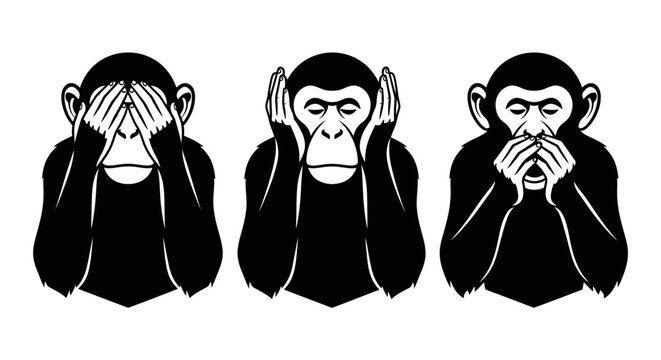 Three Wise Monkeys See No Evil Hear No Evil Speak No Evil.
