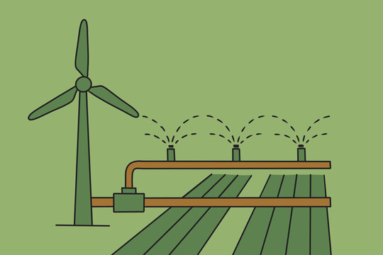 Windmill and green energy concept to help save the planet