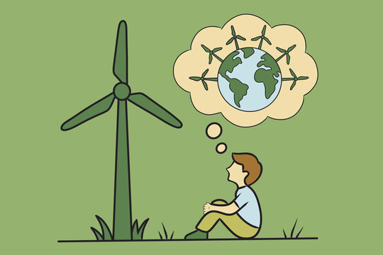 Windmill power concept for saving planet and ecology