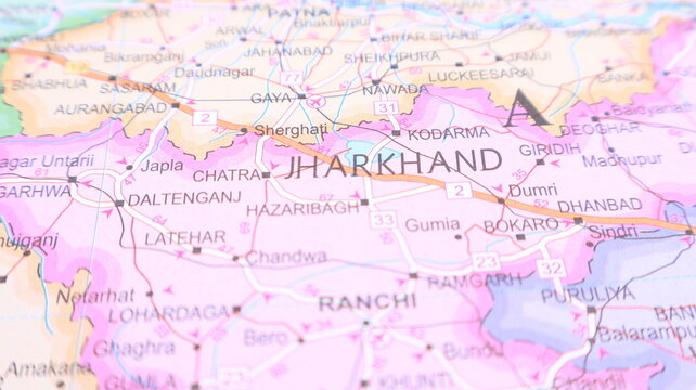 Jharkhand State Map, India - Cartography and Travel Planning
