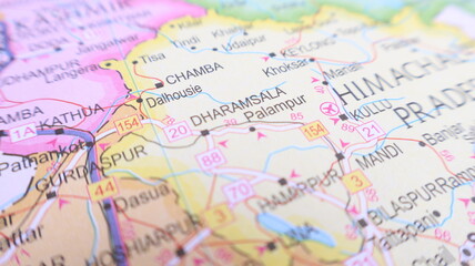 Naklejka premium Map of Himachal Pradesh, India - Travel Destination