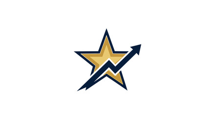 Obraz premium Golden Star with Rising Arrow - Success and Growth Concept