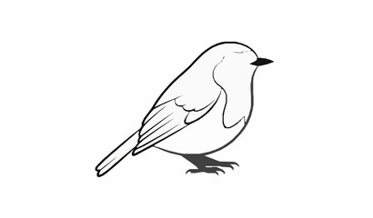 Obraz premium Robin Bird Side Profile Line Art Minimal Outline Vector Isolated on White Background