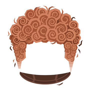 Soft Auburn Curly Top Low Fade Men Hairstyle Vector
