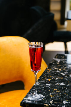 Cherry Spritz cocktail with sparkling wine and Cherry syrup