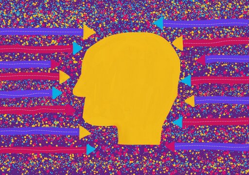 Abstract profile with encoded signal rhythm and data flow