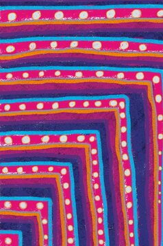 Vibrant abstract dotted stripe pattern in bold neon color