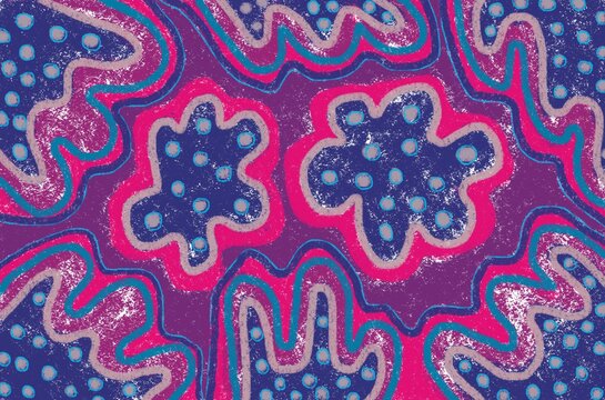 Vibrant decorative abstract floral pattern background art