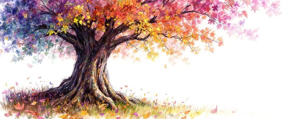Obraz premium fantasy tree with colorful leaves