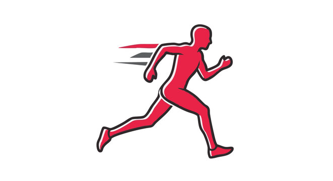Red silhouette of running person