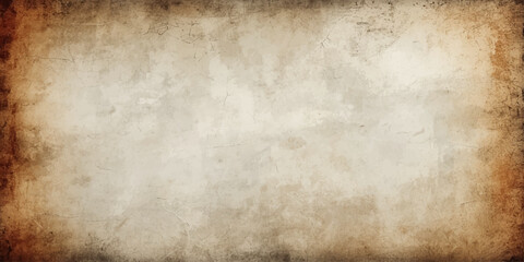 Fototapeta premium A vintage blank parchment with a stained grunge texture and aged brown pattern provides a rough worn surface design for an antique retro paper background