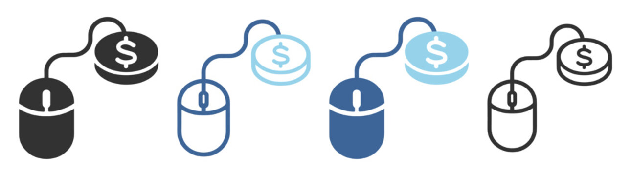 Mouse finance payment banking commerce solid icon on transparent background