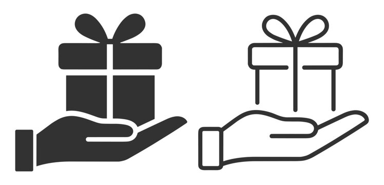 Gift commerce delivery flat present icon on transparent background