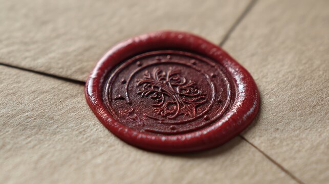 Vintage wax seal on envelope