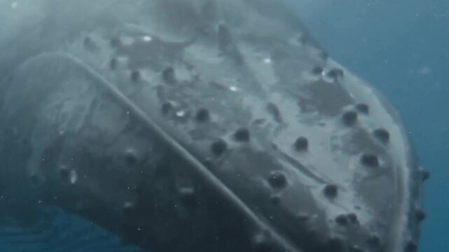 Humpback Whale Rostrum Tubercles Underwater Closeup