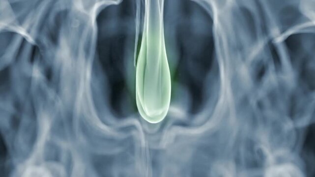 Medical X-ray image of human skull and nasal cavity.