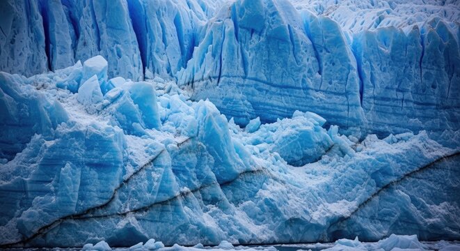 Close-up of a blue glacier.