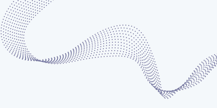 Wave line of flowing particles abstract vector background, smooth curvy shape dots fluid array. wallpaer neutral good nice art