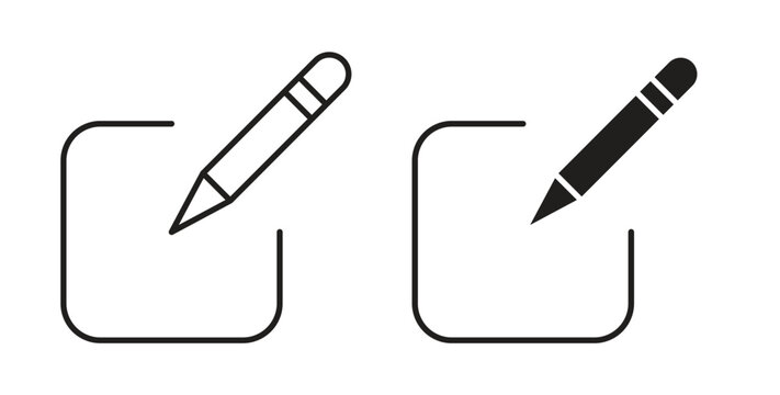 Edit text icon in black color. Vector icons on white background