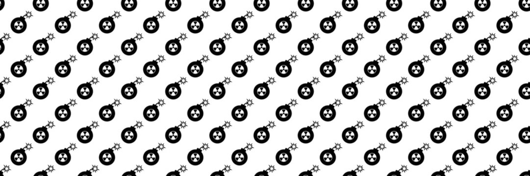 horizontal seamless black ignited atomic bomb for pattern and background.