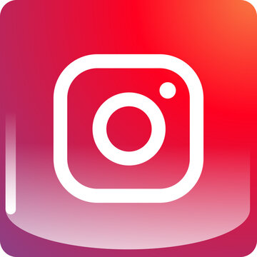 Instagram Square App Icon with Glossy Gradient Overlay &ndash; Glassmorphism Style UI Design