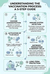 Naklejka premium Vaccination Process Explained A 5-Step Immunity Guide