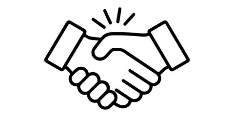 Obraz premium Professional business partnership agreement vector illustration featuring a handshake symbol of two hands shaking to sign a successful teamwork deal